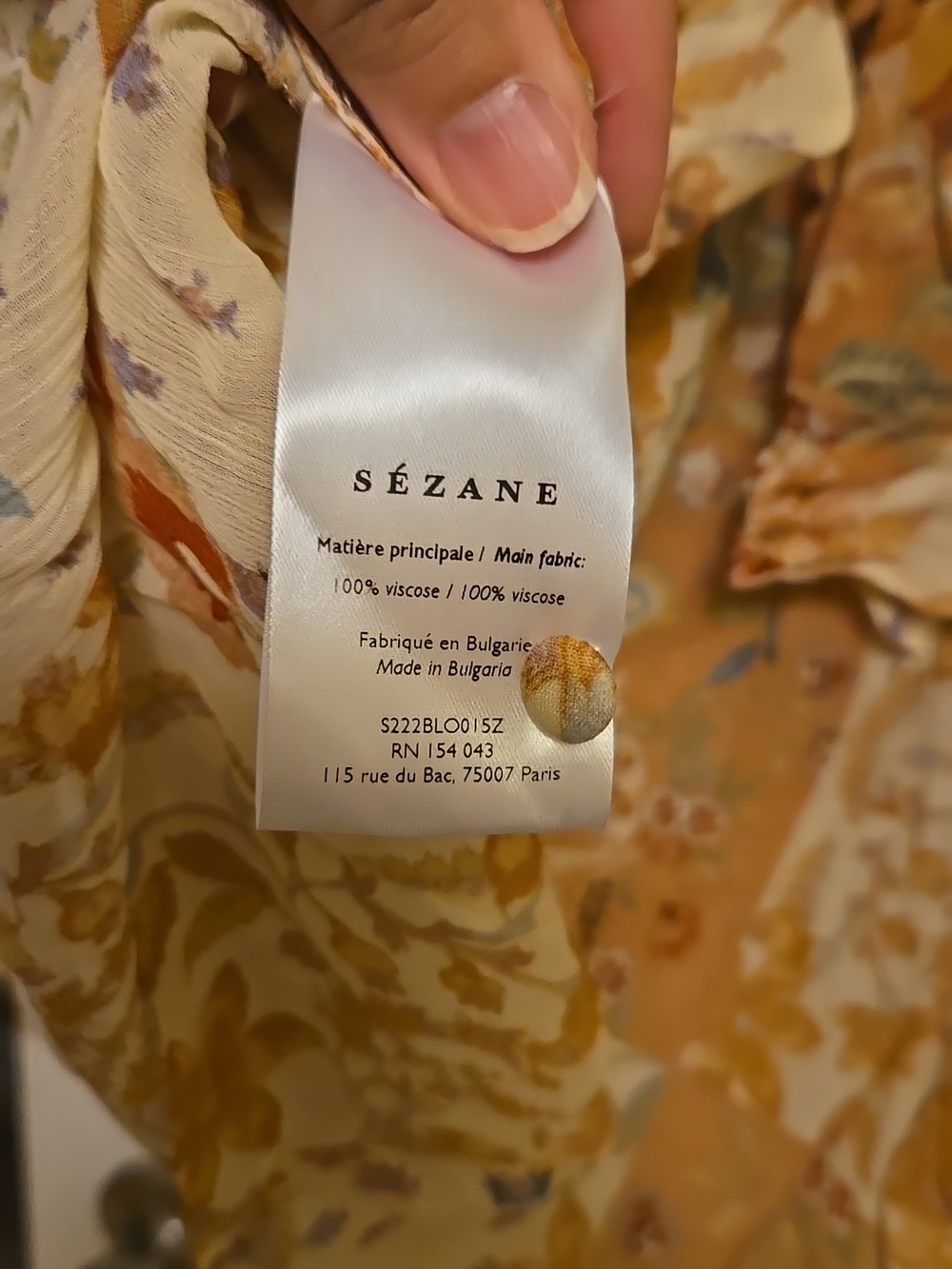 Sezane Solange Blouse in Floral Tan - Picture 12 of 14